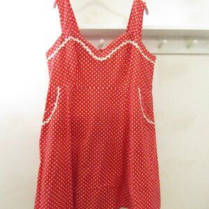 Cherry Velvet Plus Red Polka Dot Dress